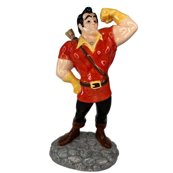 Disney Gaston Beauty and The Beast Villain Vintage Ceramic Figurine‎ 8.5" Tall - Picture 2 of 14